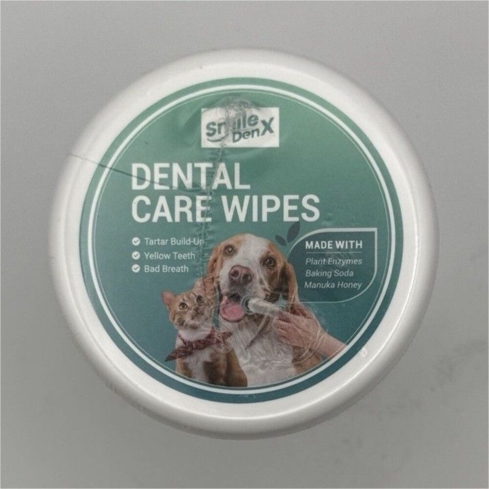 SmileDenX 50pc Pet Dental Wipes Dog/Cat Oral Care